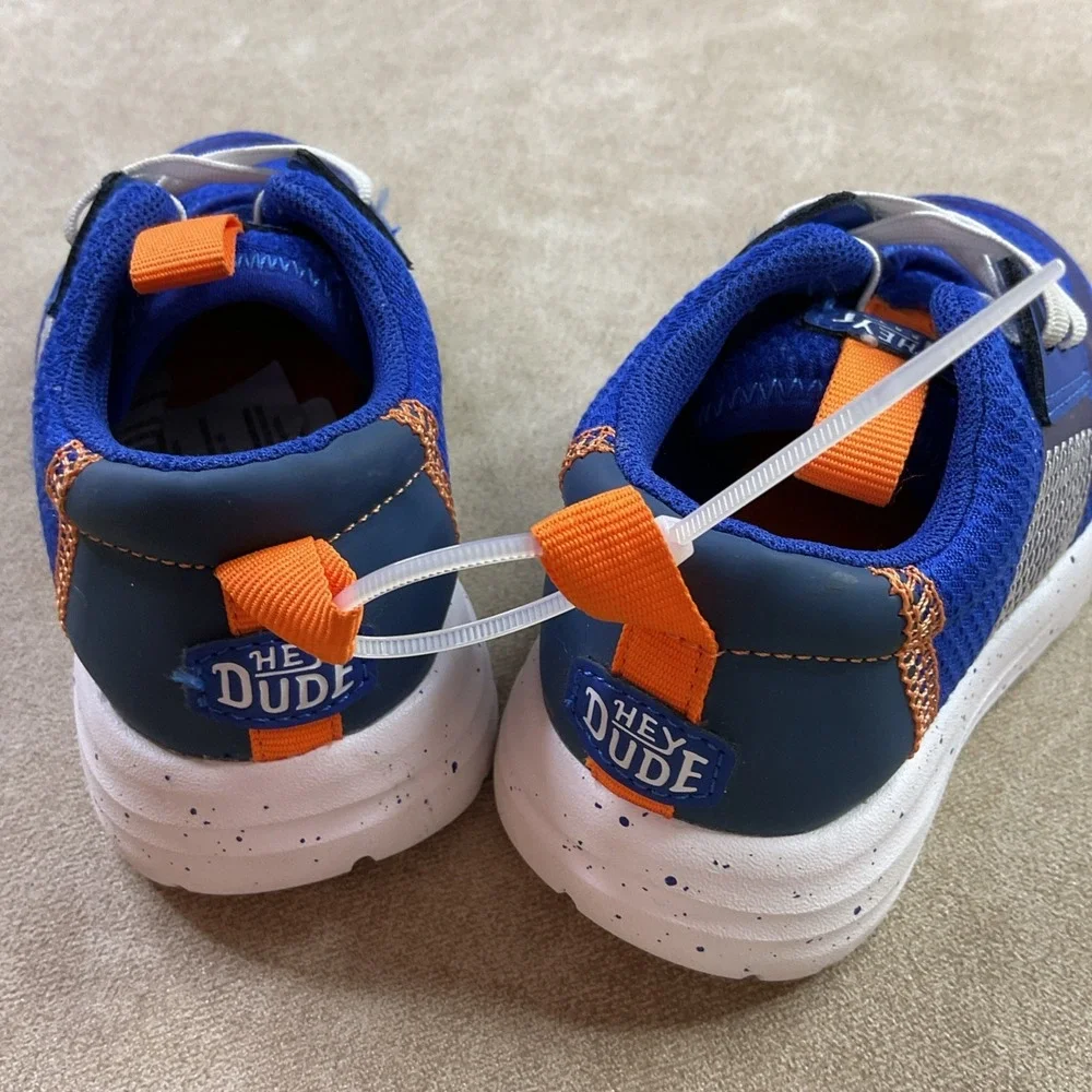Hey Dude Shoes Sz C6 Sneakers Loafers Sirocco Play Varsity Child Blue